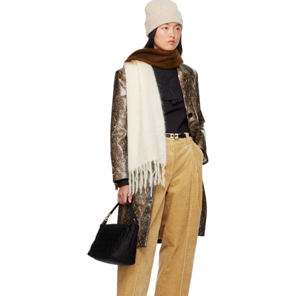 GANNI
Brown Snake Faux-Leather Coat